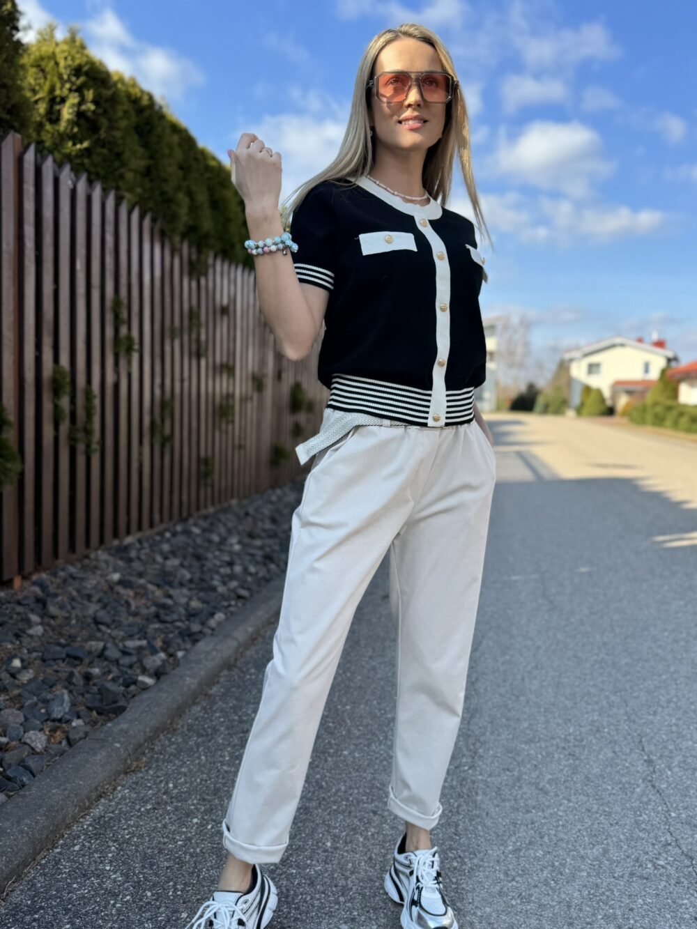 Tamprios medvilninės kelnės su elastingu liemeniu - Image 6
