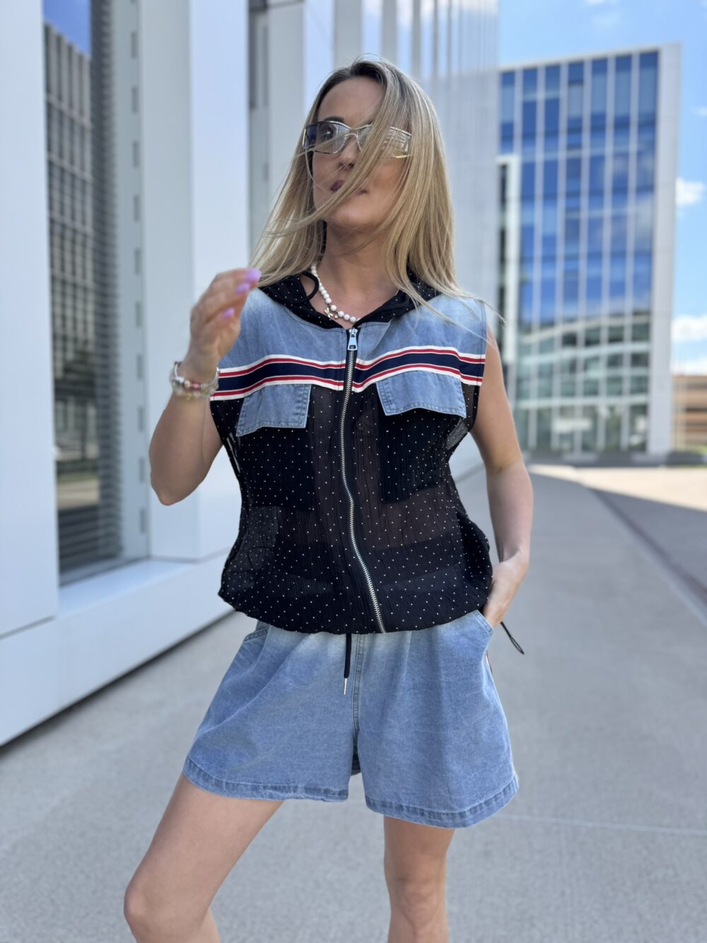 Džinsinis kostiumėlis su liemene – „Denim Breeze“ - Image 5