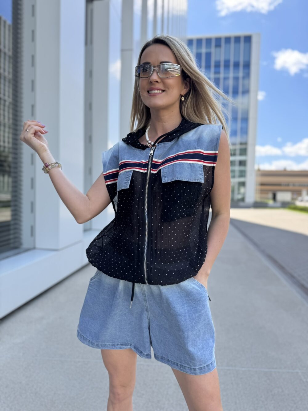 Džinsinis kostiumėlis su liemene – „Denim Breeze“ - Image 4