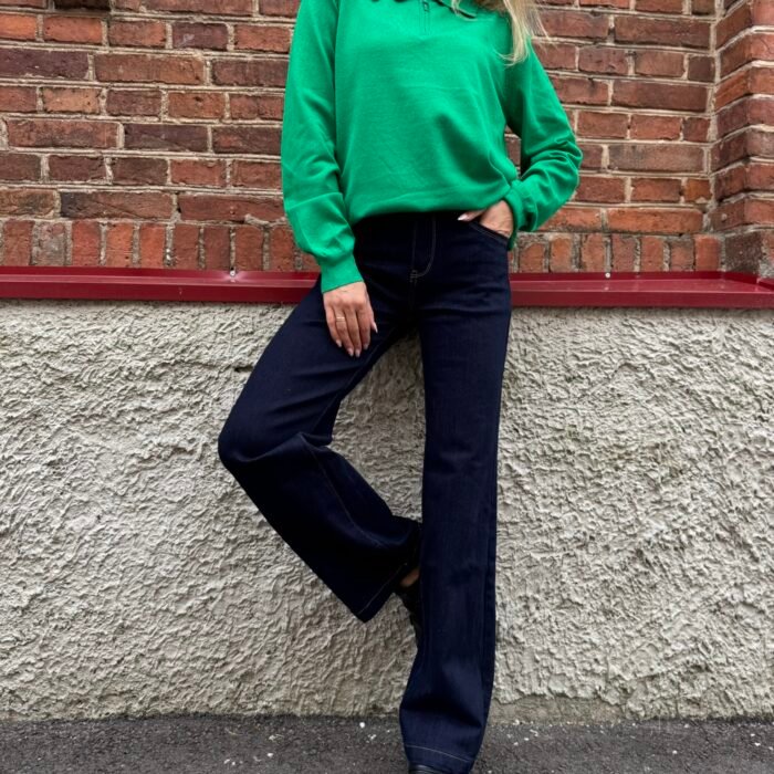 „Deep Blue Straight“ tamsiai mėlyni džinsai 16235