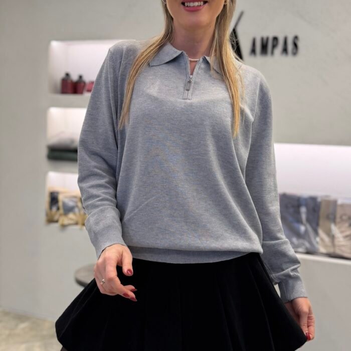 Soft Zip Polo - pulovers ar apkakli un rāvējslēdzēju