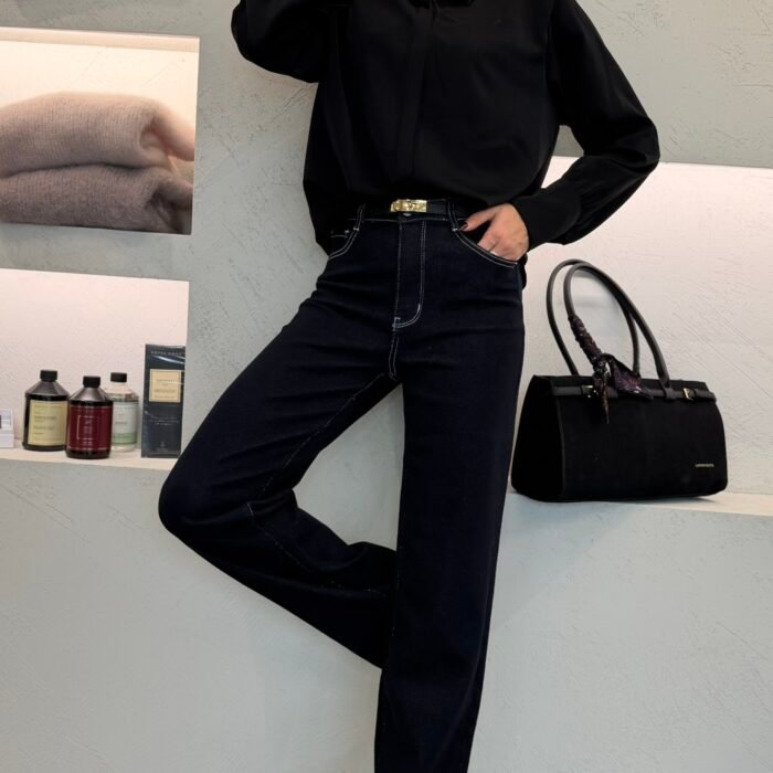 „Midnight Straight“ – ilgi  tamsiai mėlyni džinsai T6272