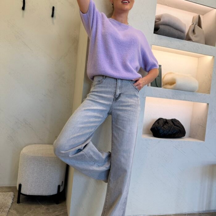 „Urban Flare“ šviesiai pilki džinsai (R6075)