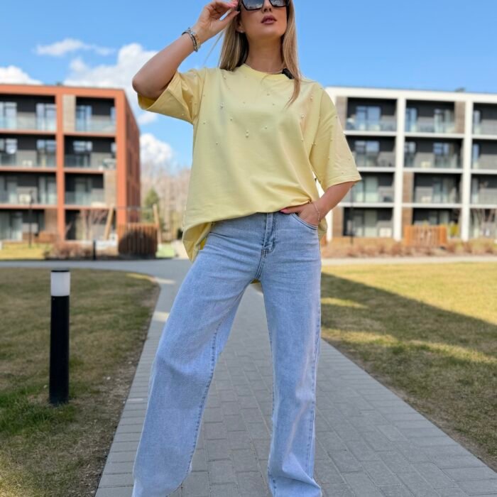 „Light Move“ tamprūs tiesaus silueto džinsai (2646)