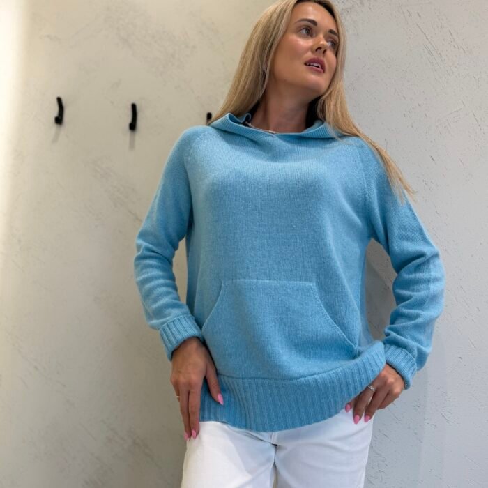 Cashmere Lounge kašmyro ir vilnos megztinis su gobtuvu